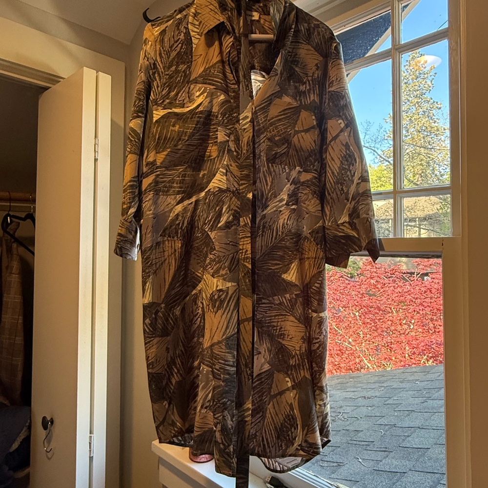 L’agence dress with tie around waist Stylish Brown Patterned